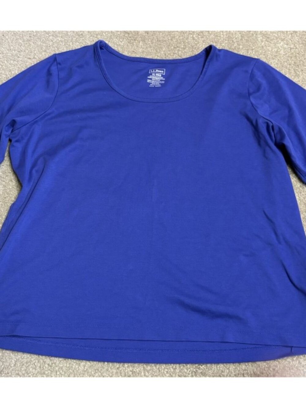 LL Bean T shirt, women's size XL regular, Purple 1/2 Sleeve